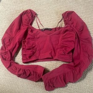 Zara long sleeve crop top